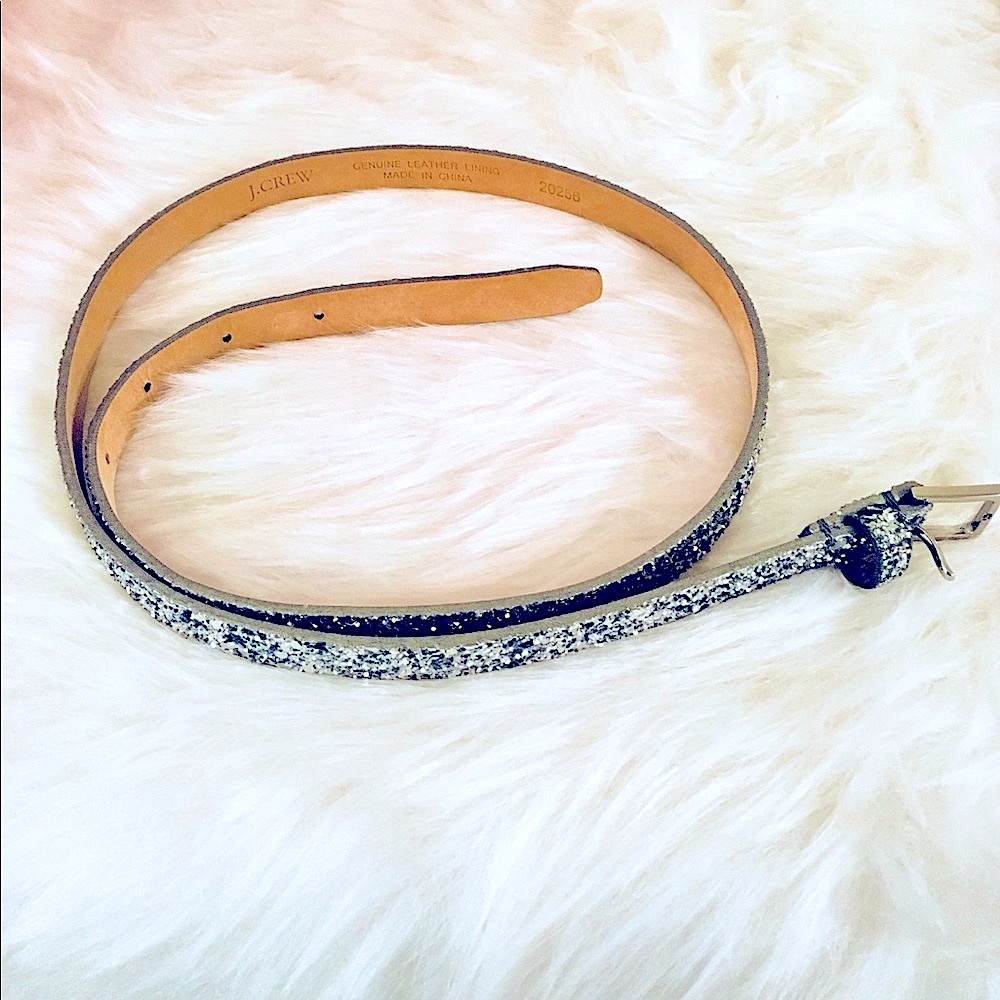 NWOT J. Crew leather Crushed Glitter Belt